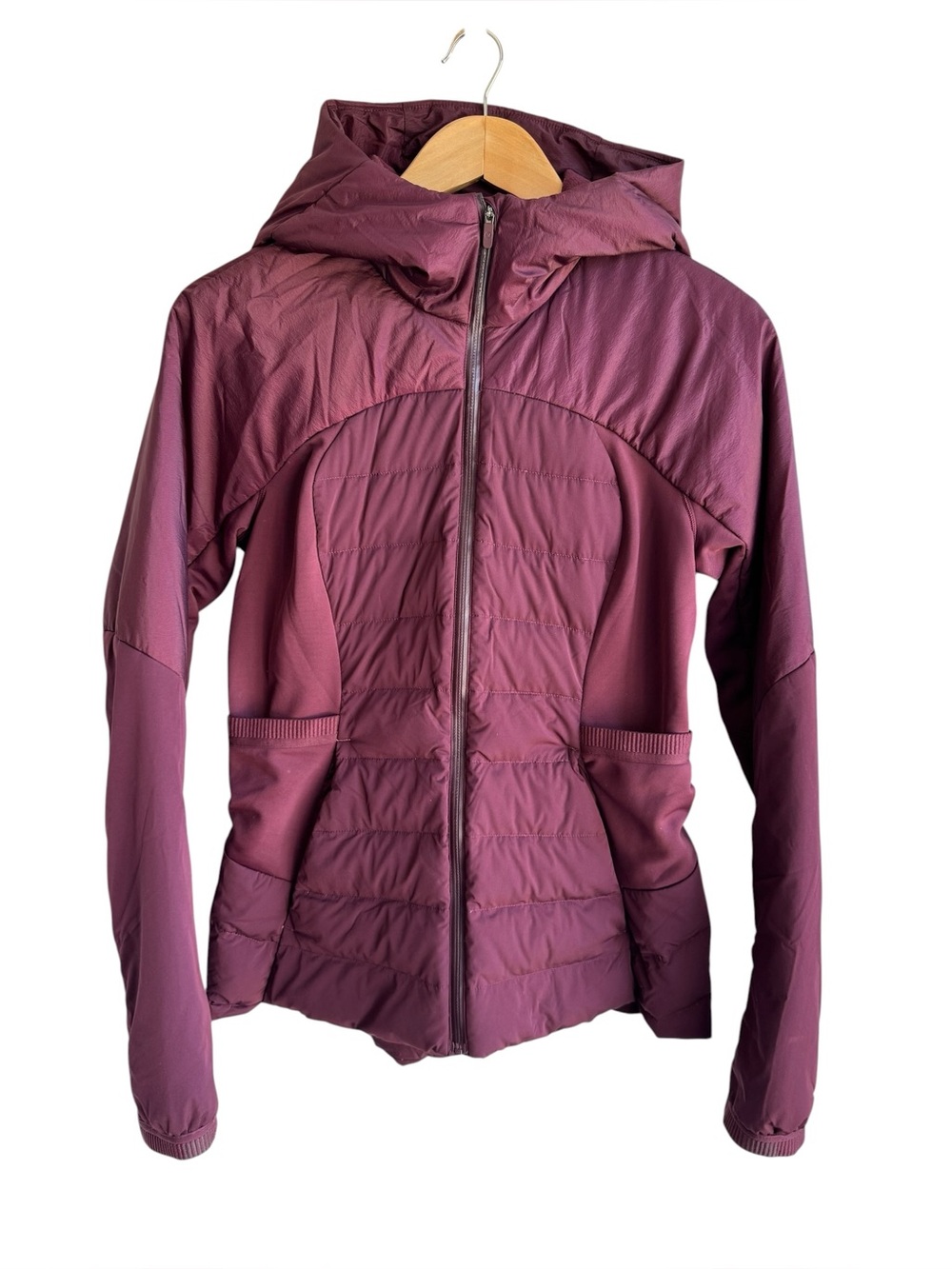 Lululemon Down For It All Jacket Sz 8 Dark Adobe Maroon Fall Winter Coat W4AQJS